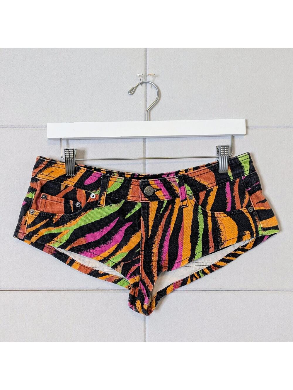 Dundas x Revolve colorful zebra hot pants